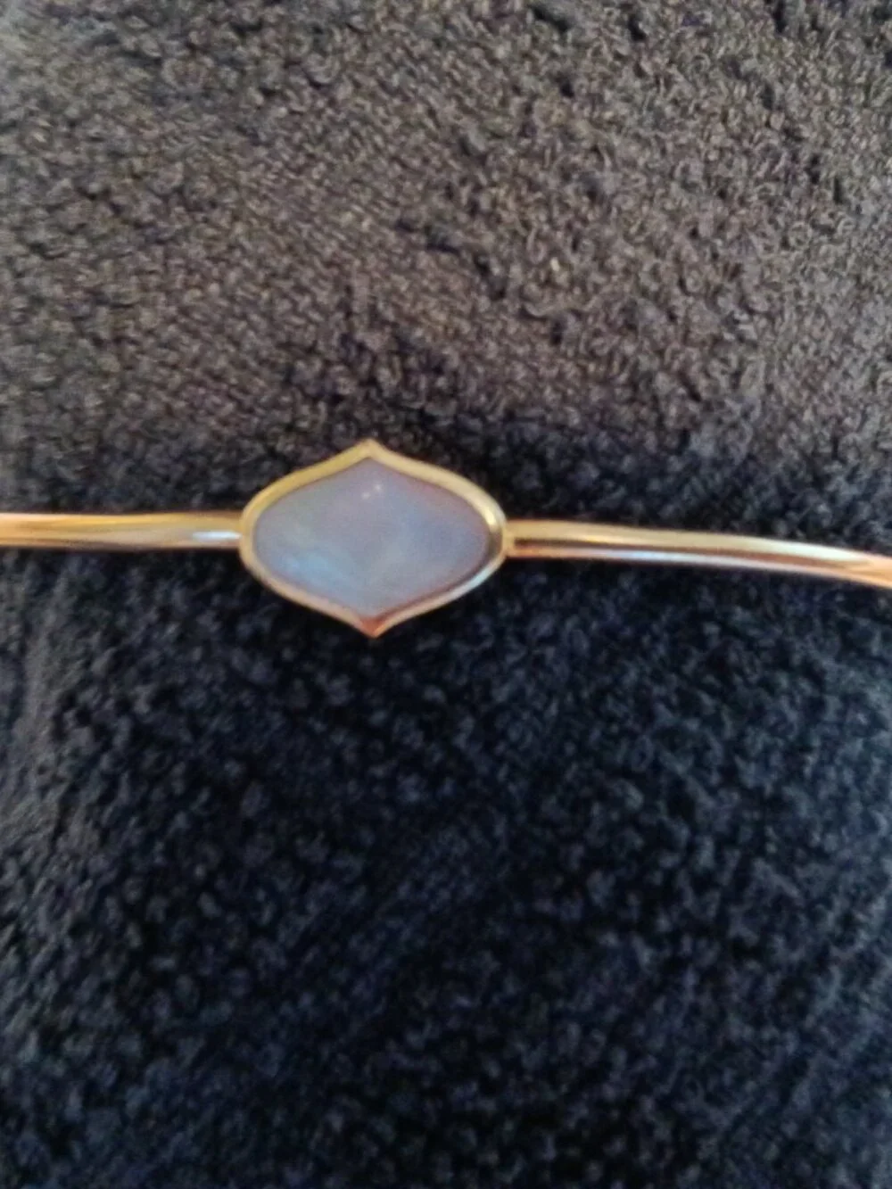 NIB Kabana Mother of Pearl inlay cuff bangle bracelet 14k rose gold Na Hoku